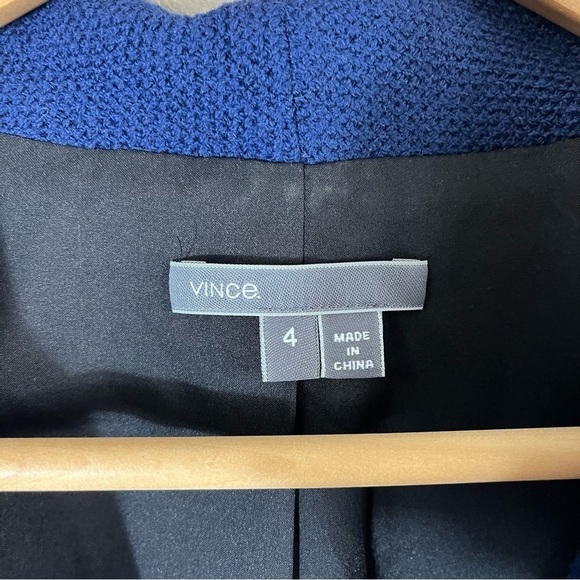 VINCE Lambskin Leather Sleeve Mixed Media Moto Jacket - Picture 10 of 12